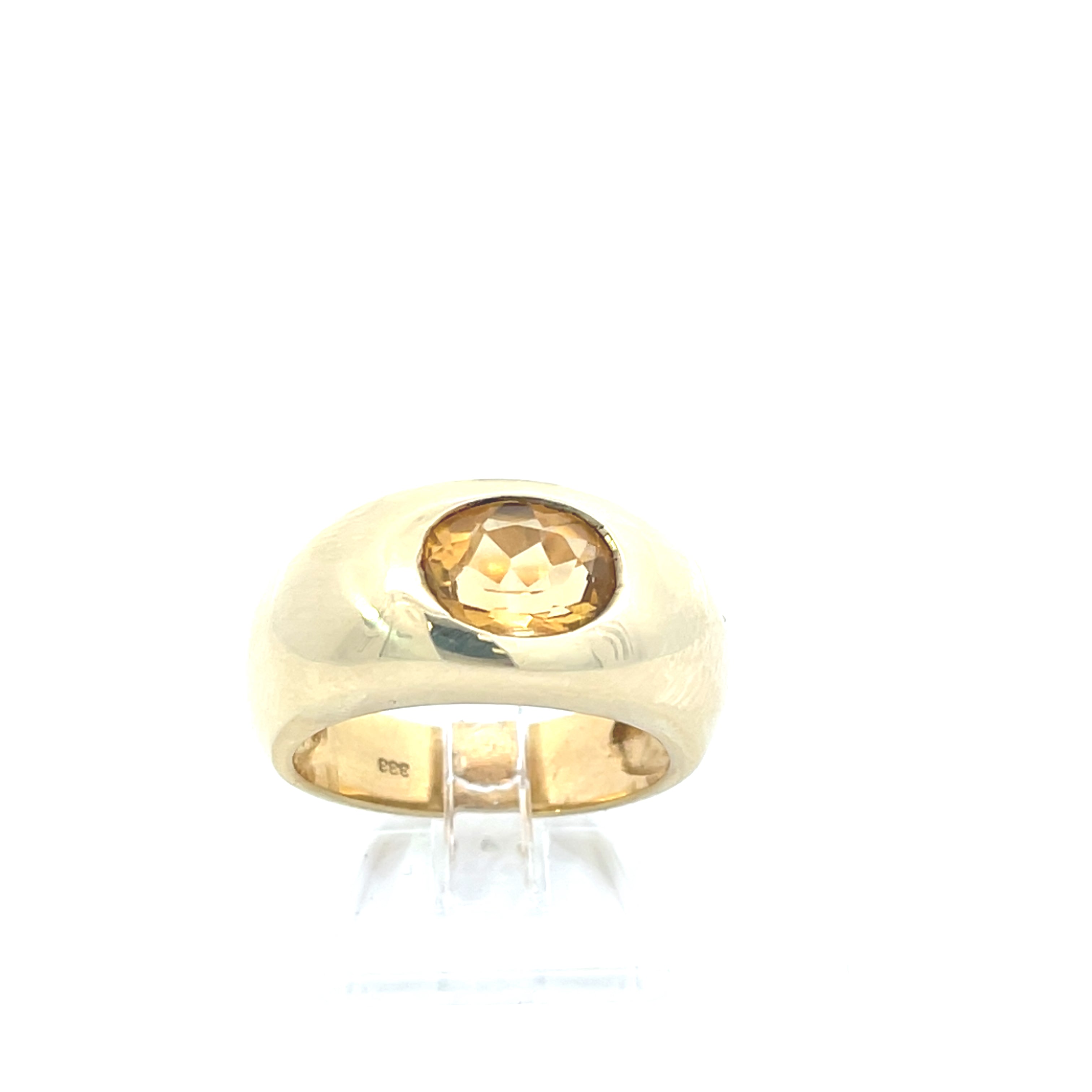 Ring Gelb Gold 333 8 Karat mit Farbstein orange