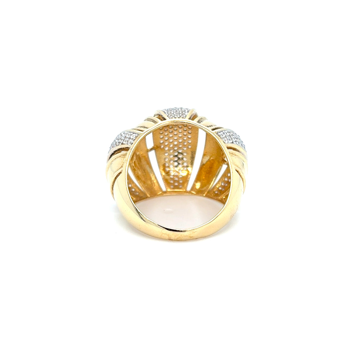Ring Gelb Weiß Gold 585 14 kt Zirkonia Damen