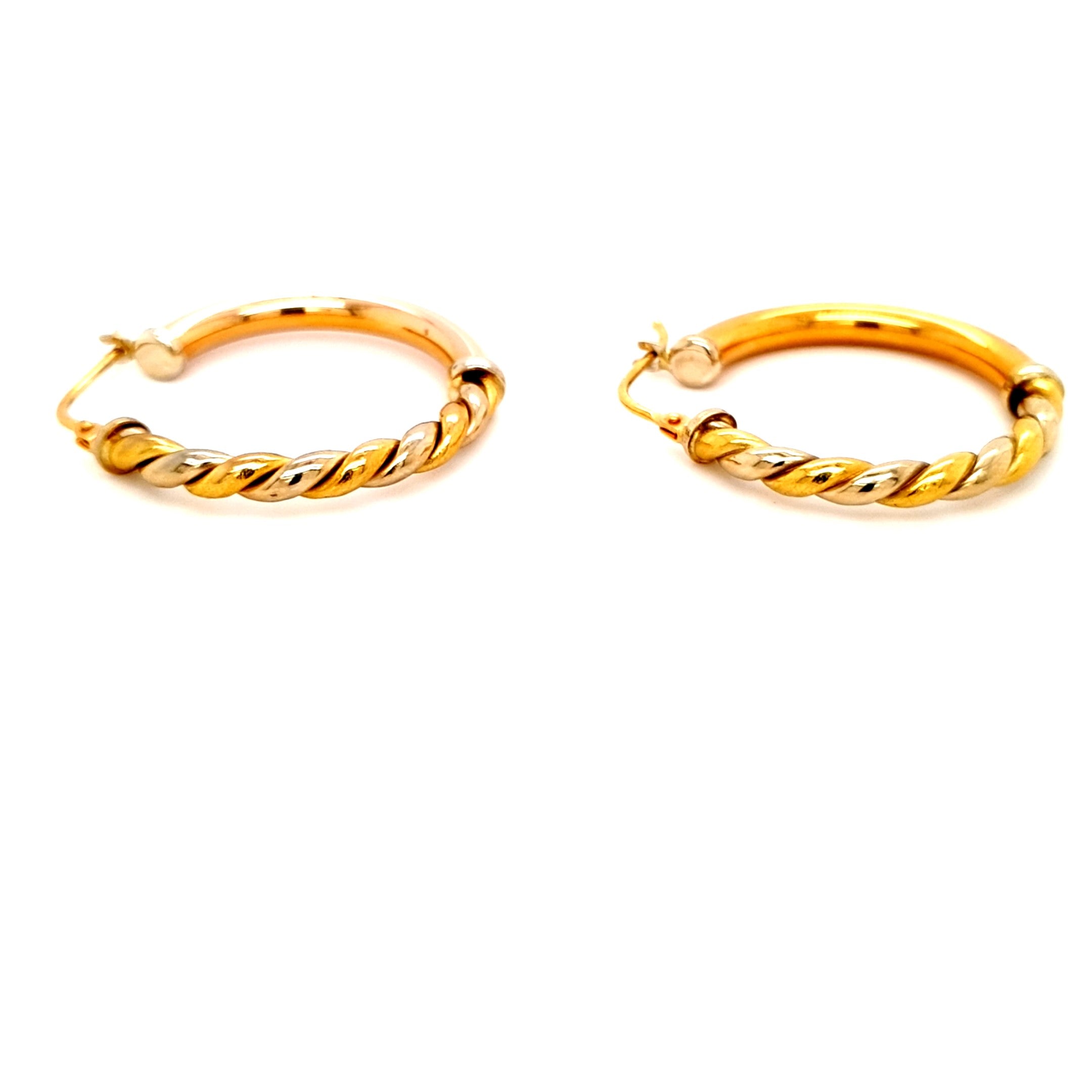 Damen Ohrringe Creolen Gelbgold Weißgold 750 18 kt Schmuck